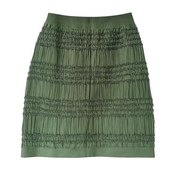 Philosophy di Alberta Ferretti Forest Green Romantic Fall Skirt | Italian Fall - Picture 2 of 16